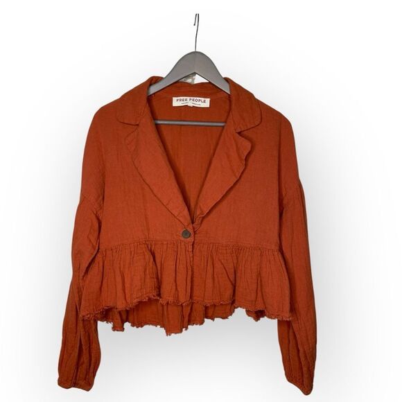 Free People Lyra Tiered Cropped Bed Jacket Size Small - Picture 2 of 6